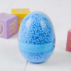 Шариковый пластилин крупнозернистый пастельные тона в яйце ,голубой