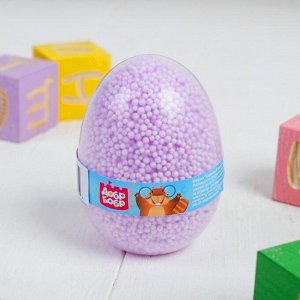 Шариковый пластилин крупнозернистый пастельные тона в яйце, фиолетовый