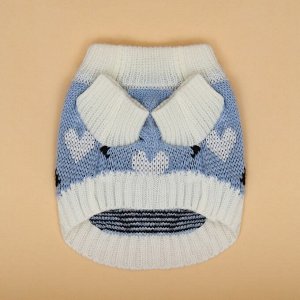 Свитер "Волна", XS (ДС 17, ОШ 17, ОГ 23-37 см), голубой
