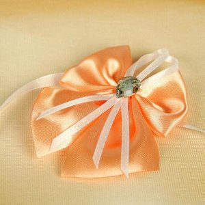 Бант-бабочка свадебный для декора, атласный, 2 шт, персиковый