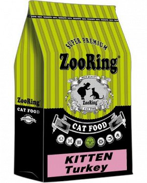 Сухой корм ZooRing для котят Индейка с гемоглобином. 350 гр. Супер премиум. Россия