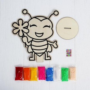 Аппликация шариковым пластилином "Пчелка" 8 цветов по 4 гр, подставка, стразы