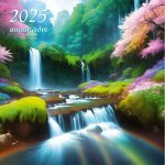 Календарь 2025 на скрепке 290*290 Водопады 9013 с курсором