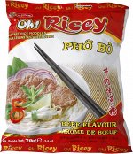 Лапша рисовая быстрого приготовления OH!RICEY со вкусом говядины 70гр т.м. АЙСКУК