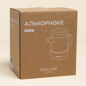 Заварочный чайник SL Home «Алькорноке», 600 мл, 17x10x15 см, на пробковой подставке, стекло, прозрачный