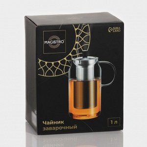 Заварочный чайник Magistro «Созидание», 1 л, металлическое сито, стекло