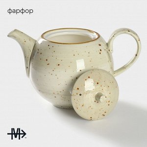 Заварочный чайник Magistro Mediterana, 900 мл, фарфор, бежевый