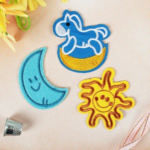 Набор термоаппликаций, "Луна, лошадь, солнце", 3шт, разноцветный
