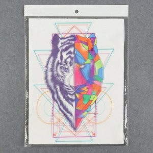Пришивная аппликация «Геометричный тигр», 3D, 27 - 20 см