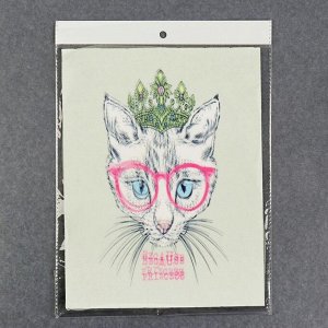 Пришивная аппликация «Кошка в очках», 3D, 27 - 20 см