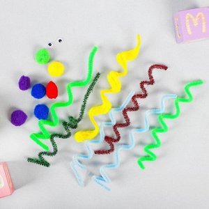 Набор для создания игрушки из меховых палочек и помпошек «Мышка и змея»