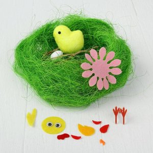 УЦЕНКА Набор для создания гнезда с декором для пасхальных яиц "Цыпа с цветком и яичком"