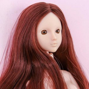 Голова для изготовления куклы, волосы «Прямые» брюнетка, цвет глаз: карий