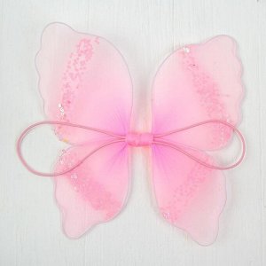 Миниатюра кукольная - крылья на резинке «Блеск», цвет розовый