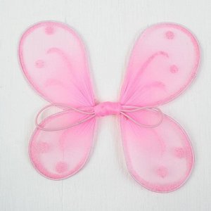 Миниатюра кукольная - крылья на резинке «Блёстки», цвет розовый