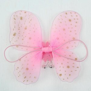 Миниатюра кукольная - крылья на резинке «Звездочки», цвет розовый