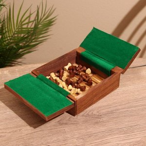 Игра настольная 2 в 1, шахматы, бэкгэммон, 15.5x15.5x5 см, дерево шишам