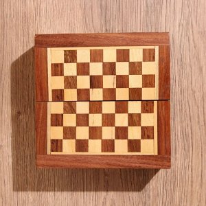 Игра настольная 2 в 1, шахматы, бэкгэммон, 15.5x15.5x5 см, дерево шишам