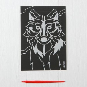 Лунная гравюра «Серый волк» 14,8 ? 21 см