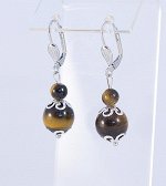 Серьги из соколинного глаза. 85581200СГ