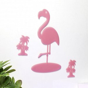 Наклейка пластик фосфорная "Фламинго" МИКС 29х14 см
