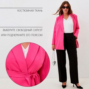 Пиджак женский с поясом MIST plus-size, розовый