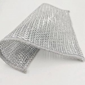 Сетка для мытья посуды узелковая, металлическая, однослойная, 5 шт., 19x19 см