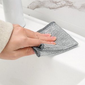 Сетка для мытья посуды узелковая, металлическая, однослойная, 5 шт., 19x19 см