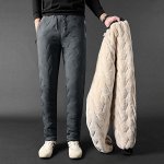 Мужские утепленные прямые спортивные штаны