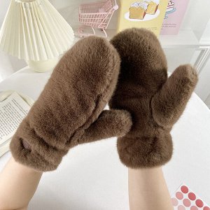 Варежки женские, зимние, искусственный мех