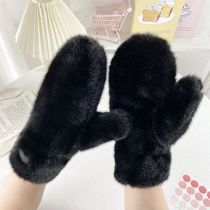 Варежки женские, зимние, искусственный мех