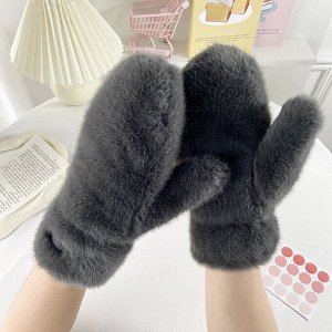 Варежки женские, зимние, искусственный мех