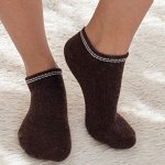Носки мужские укороченные (под кроссовки), размер 43-45, с заниженной посадкой, 70% шерсть, цвет &quot;шоколадный&quot;. Монголия