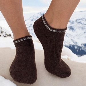 Носки мужские укороченные (под кроссовки), размер 43-45, с заниженной посадкой, 70% шерсть, цвет "шоколадный". Монголия