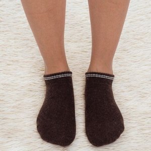 Носки мужские укороченные (под кроссовки), размер 43-45, с заниженной посадкой, 70% шерсть, цвет "шоколадный". Монголия