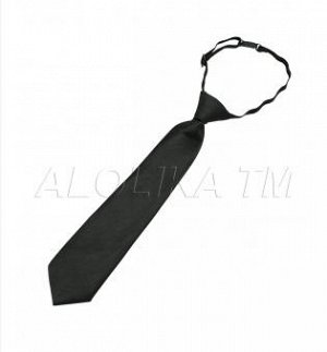 Атласный галстук на застежке черного цвета