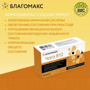 Чага В12 капс. 0,48г №60 Благомакс (БАД)