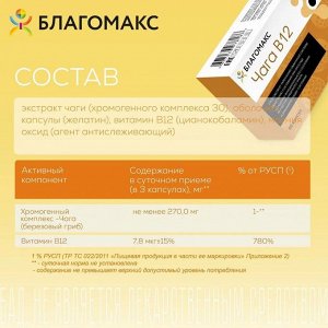 Чага В12 капс. 0,48г №60 Благомакс (БАД)