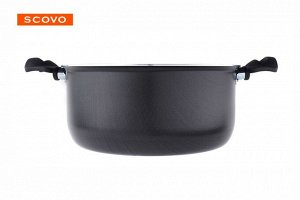 Кастрюля антипригарная 4,5 л  24см стеклянная крышка Consul ТМ Scovo