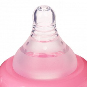 Бутылочка для кормления с ручками, 180 мл, от 3 мес., цвет розовый