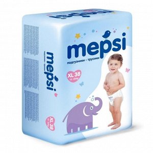 Детские подгузники-трусики Mepsi размер XL (12-22 кг), 38 шт.
