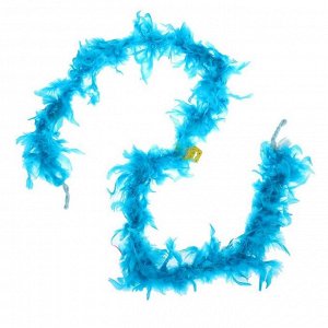 Карнавальный шарф-перо 180 см, 60 г, цвет голубой