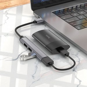USB-C Хаб Hoco Mini Adapter 4 в 1