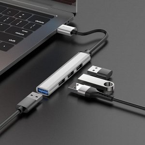 USB-C Хаб Hoco Mini Adapter 4 в 1