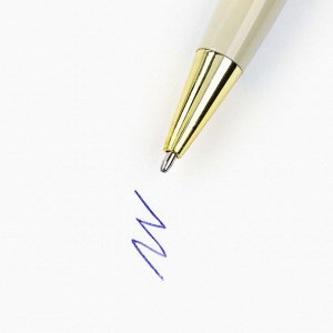 Ручка шариковая металлическая в тубусе, синяя паста, 1.0 мм «Золотому учителю»