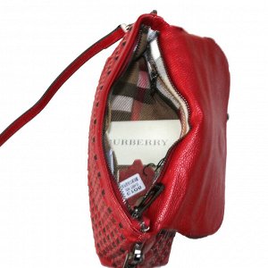 Стильная женская сумочка через плечо Florse_Elevol из натуральной кожи цвета спелой вишни.