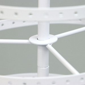 Подставка для украшений QF «Вертушка», 4 яруса, металл, 15x15x35см, цвет белый
