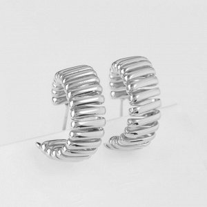 Серьги металл «Геометрия» дорожка акары, цвет серебро, d=3,3 см