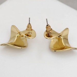 Серьги металл «Модерн» искажение мини, цвет золото