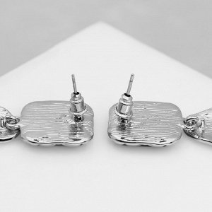 Серьги ассорти «Геометрия» соединение фигур, цвет серебро